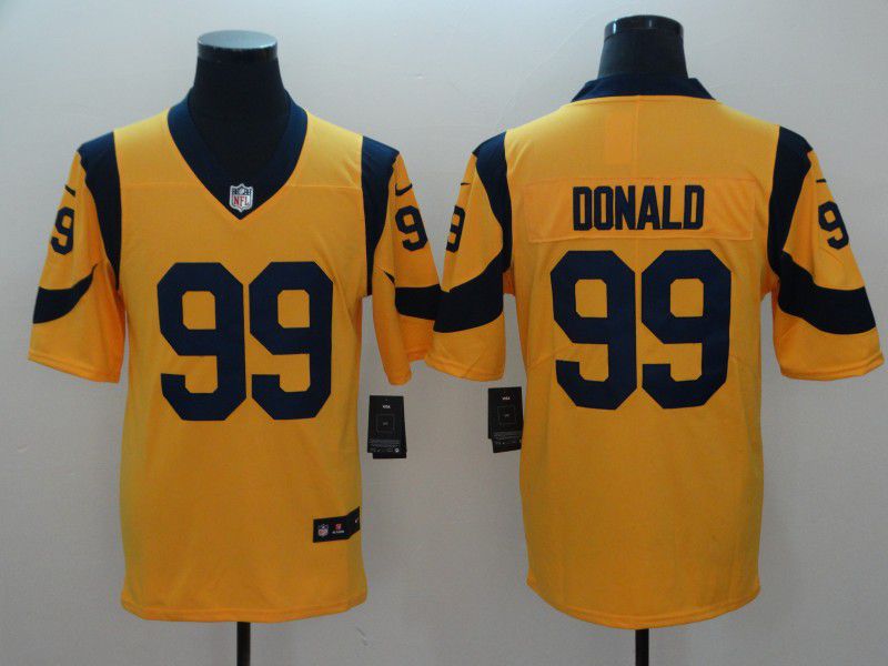 Men Los Angeles Rams 99 Donald Yellow Vapor Untouchable Limited Player 2021 Nike NFL Jersey